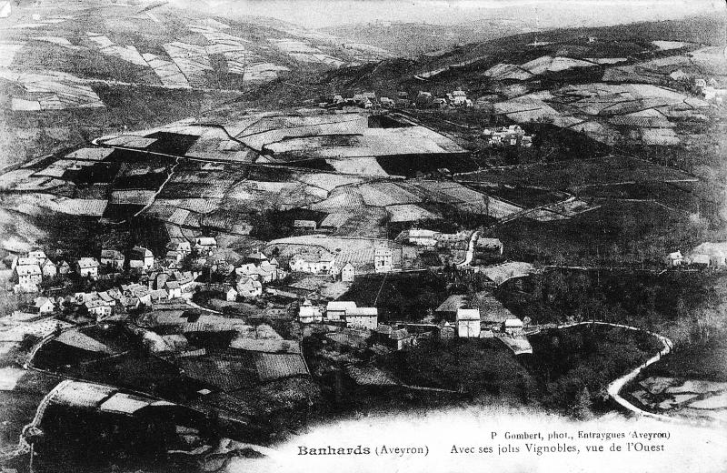 Banhards (Aveyron) Avec ses jolis Vignobles, vue de l'Ouest