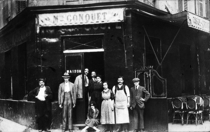 Maison Conquet, café, casse-croûte, liqueurs, vins, rue Dupetit Thouars, à Paris (75003), 29 août 1921