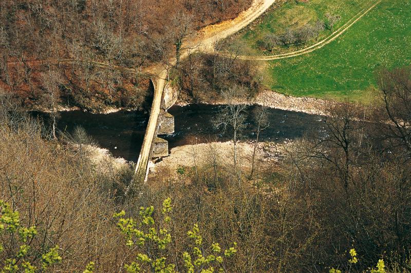 Vue du pont de Castanié, mars 1997