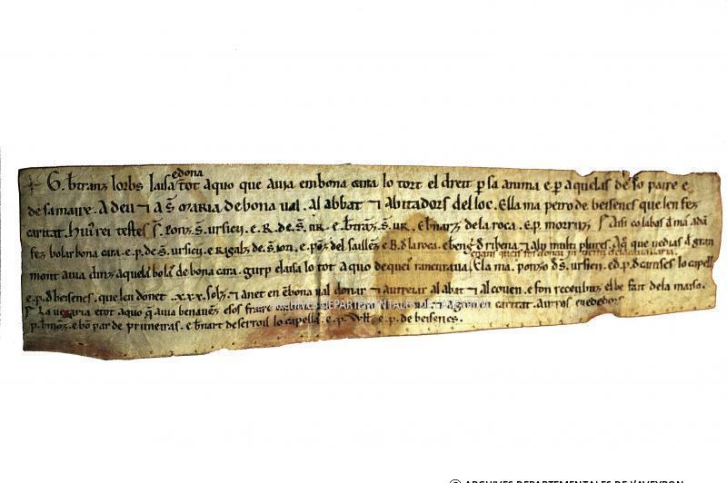 Document formé de trois actes en occitan, Bonneval, vers 1160