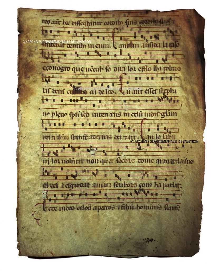 « Epître farcie » en latin et en occitan du martyre de saint Etienne, secteur de Rodez (Ségala ?), début XIVe siècle