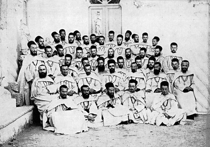 Groupe de missionnaires (missionaris), à Alger (Algérie), 1900
