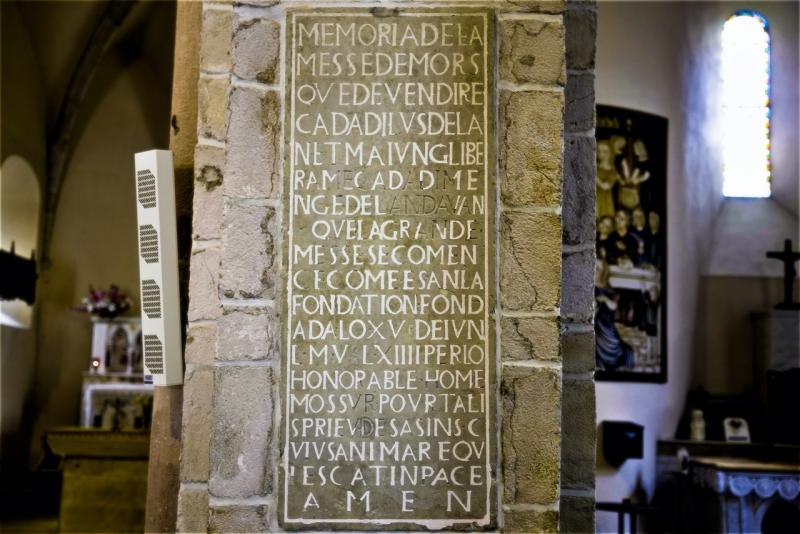 Tèxte occitan dins la glèisa de Cabanés